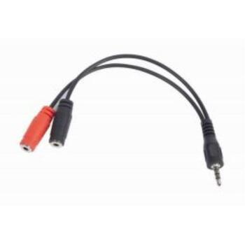 Gembird adapteris CCA-417 3.5 mm audio + mikrofons, 0.2 m, melns (CCA-417)