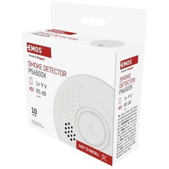 Emos Датчик дыма TSS910B P56503X, 101×36mm, 10 лет, 1×9V, 5–95%, 0–40°C, оптический и звуковой, >85dB (P56503X)