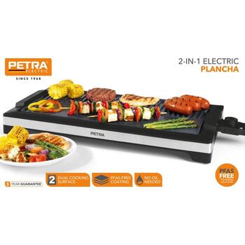Petra 2-в-1 электрическая плита PT6244VDE, 250°C, 2 позиции для гриля, нескользящие ручки, антипригарная поверхность (PT6244VDE)