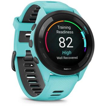 Garmin Forerunner 265 010-02810-12, 46.1mm, 1.29cm, 15d, 8GB, 5ATM, GPS, Bluetooth, AMOLED, 416x416, 135-205mm, черный, синий (010-02810-12)