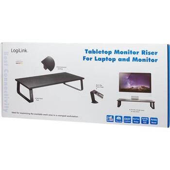Logilink настольная подставка BP0065, 20кг, 600x260x120мм, сталь, ДСП, подкладки EVA, ЖК-дисплей, ноутбук (BP0065)