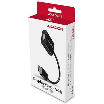 Axagon адаптер RVD-VGN DP на VGA, 0.15м, 1 x 15pin D-sub, 1 x DisplayPort, черный (RVD-VGN)