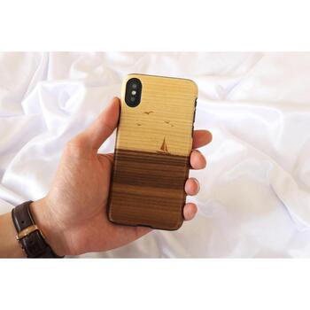 Man&Wood Чехол M8016B, 5.8'', натуральное дерево, поликарбонат, Apple iPhone XS/X, С изображением (M8016B)