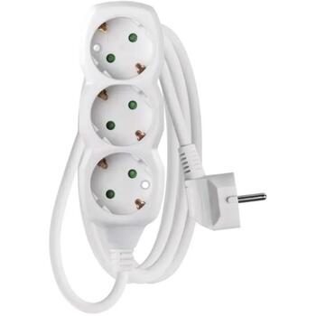 Emos Удлинитель P0321R, 1,5м, 3×2P+PE, белый, PVC, 3680W, защита от детей (P0321R)