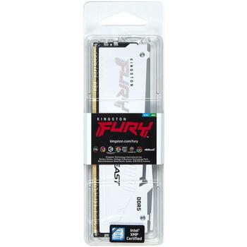 Kingston FURY Beast оперативная память KF564C32BWEA-32, 32GB, 6400MT/s, DDR5, CL32, DIMM, белая, RGB, EXPO, радиатор, ECC (KF564C32BWEA-32)