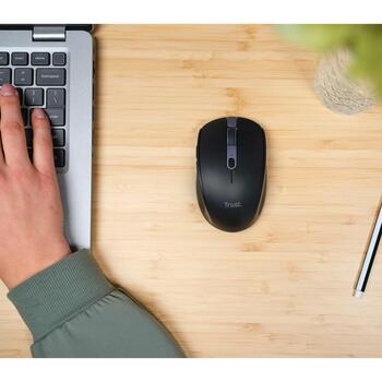 Trust Ozaa Мышь USB Оптическая WRL 24819, 3200 DPI, 6 кнопок, беспроводная, USB Type-A, Bluetooth, перезаряжаемая, тихий клик (24819)
