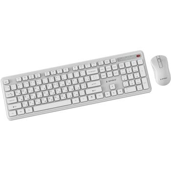 Gembird Клавиатура и мышь KBS-WPS-01-W-CYRL, 2.4GHz, 105 клавиш, 3 кнопки, белый, QWERTY, мультимедийные клавиши (KBS-WPS-01-W-CYRL)