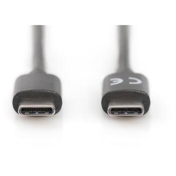 Digitus USB Type-C savienojuma kabelis AK-300138-010-S, 1m, USB-C uz USB-C, 480 Mb/s, dubultā aizsardzība (AK-300138-010-S)