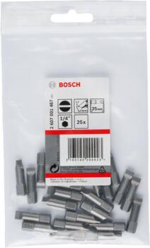 Plak.skr.uzg.25gab.l=25mm 1,2x6,5 mm, Extra-Hart, Urbjmašīnām/skrūvgriežiem SKRŪVGRIEŽA UZGALIS EXTRA HARD, 2607001467, BOSCH (2607001467)