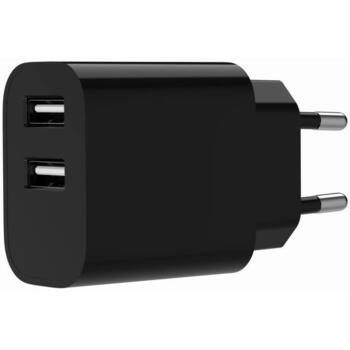 Gembird Lādētājs USB universāls TA-UC-2A12-01-BK 5 V, 2.4 A, 2 porti, 100-240 V, 50/60 Hz, pārslodzes un īssavienojuma aizsardzība (TA-UC-2A12-01-BK)