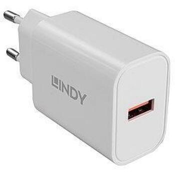 Lindy Lādētājs 73412 18 W, 100 V, 12 V, 1 izeja, ātrā uzlāde, pārslodzes aizsardzība, balts (73412)