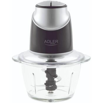 Adler Измельчитель AD 4082, 550 Вт, 1,2 л, 2 скорости, нержавеющие лезвия, стеклянная чаша, резиновое противоскользящее кольцо (AD 4082)