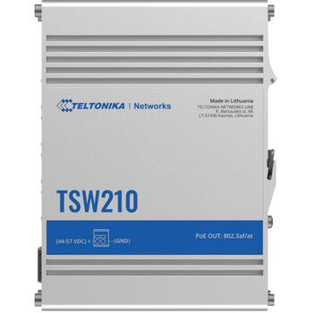 Teltonika коммутатор TSW210 8 x 10/100/1000 Мбит/с, 2 SFP, IP30, DC 7-57 В, DIN монтаж, алюминий (TSW210)
