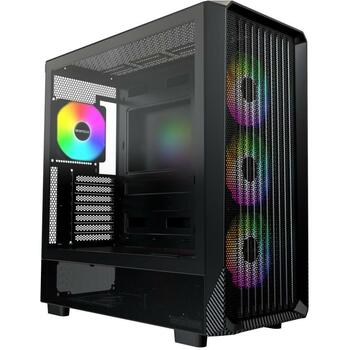 Montech Kaste X5 (B), Midi Tower, 1xUSB 3.0, 3x140mm priekšējie ventilatori, 1x120mm aizmugurējais ventilators, RGB (X5 (B))