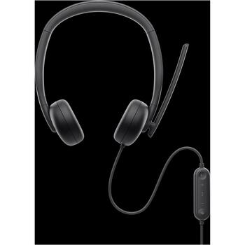 Dell наушники WH3024 520-BBDH, USB-C, USB-A, черные, встроенный микрофон, шумоподавление, стерео, сертифицировано Microsoft Teams (520-BBDH)