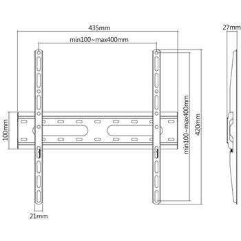 Sbox Кронштейн PLB-2544F-2, 32-70''/45kg/400x400, фиксированный, черный, сталь, съемная VESA плита, для изогнутых экранов (PLB-2544F-2)