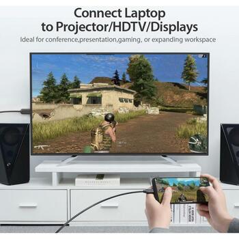 Vention Видео кабель адаптер CGUBH 2м, USB Type-C, HDMI, 3840 x 2160, 30Гц, 3 слоя защиты, черный (CGUBH)