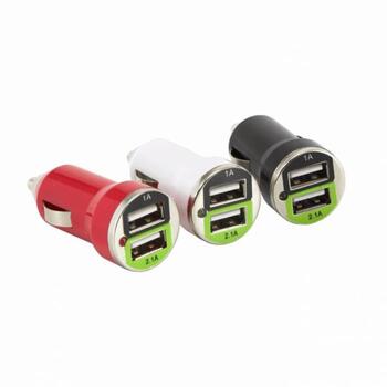Sbox Автомобильное зарядное устройство CC-221W, DC 12-24V, 5V 1A, 5V 2,1A, USB 2.0, белый (CC-221W)