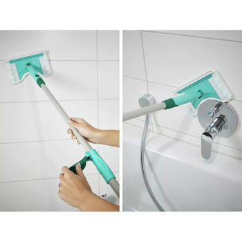 LEIFHEIT Bath Cleaner micro duo 1041700, телескопическая ручка 93–150см, 18см, MicroDuo, система Click (1041700)