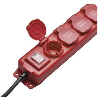 Emos Удлинитель P14201, 10 м, 4x2P + PE GERMAN IP44, 3 680 W, резина/неопрен, выключатель, защита от детей (P14201)