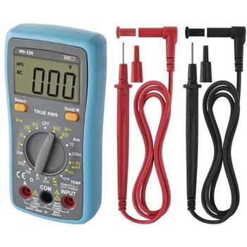 Emos Multimetrs MD-230 M0230N, 35 × 75 × 155 mm, 200 mA – 10 A AC, 200 mA – 10 A DC, 200–600 V AC, 2–600 V DC, 3,5 ciparu displejs (M0230N)