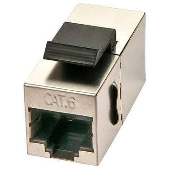 Lindy Соединитель RJ45 25999, 14.5 x 22.4 мм, 16 x 32.7 мм, полностью экранированный CAT6, позолоченные контакты (25999)