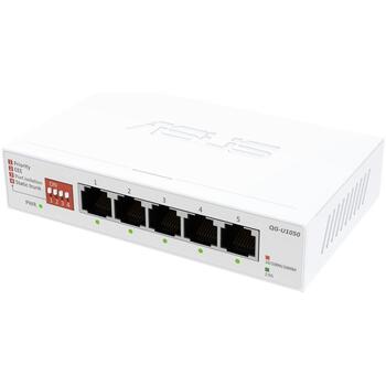 Asus QG-U1050 коммутатор, 90IG09Z0-MO3B00, 5x2,5GBase-T, белый, управление потоком, поддержка Jumbo кадров, изоляция портов (90IG09Z0-MO3B00)