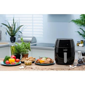 Zelmer ZAF5500B Elektra 5L karstā gaisa friteris, 72805498P, 5l, 1500W, 8 programmas, 80-200°C, skārienekrāns, melns (72805498P)