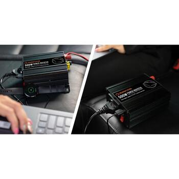 Manta MPI500M инвертор, 500W, 1000W, 12V или 24V на 230V, USB DC 5V 2.1A, модифицированная синусоида, защита (MPI500M)