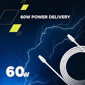 Vads ar USB C līdz USB C savienojumu 60 W ātro uzlādi un silikona pārklājumu CC60SC10 C-C 60W 1 m Silicon Melns CNS-CC60SC10B CANYON (CNS-CC60SC10B)