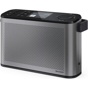 Sharp OSAKA Портативное цифровое радио DR-P540(GY), 5V, 120 предустановленных станций, Bluetooth, аккумулятор, стереозвук (DR-P540(GY))