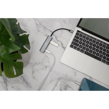 Digitus USB centrmezgls DA-70245, 2x USB-A, 2x USB-C, 10 Gbps, alumīnija korpuss (DA-70245)