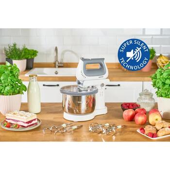 Zelmer ZHM2659 ручной миксер, 70305529P, 1400 Вт, 3.8 л, 5 скоростей, 2 крюка для теста, 2 венчика, стальная чаша, подставка (70305529P)