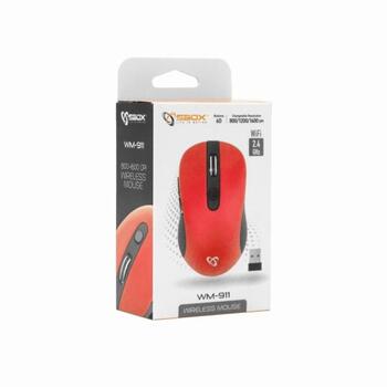 Sbox Мышь WM-911R, 6D, 1600 DPI, 132g, USB 2.0, 10m, RF 2.4 GHz, красный, резиновое покрытие (WM-911R)