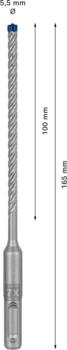 Triecienurbis SDS plus-7X 5.5x100x165mm, 1 gab., Perforatora urbjiem EXPERT SDS PLUS-7X TRIECIENURBIS PERFORATORIEM, 2608900066, BOSCH (2608900066)
