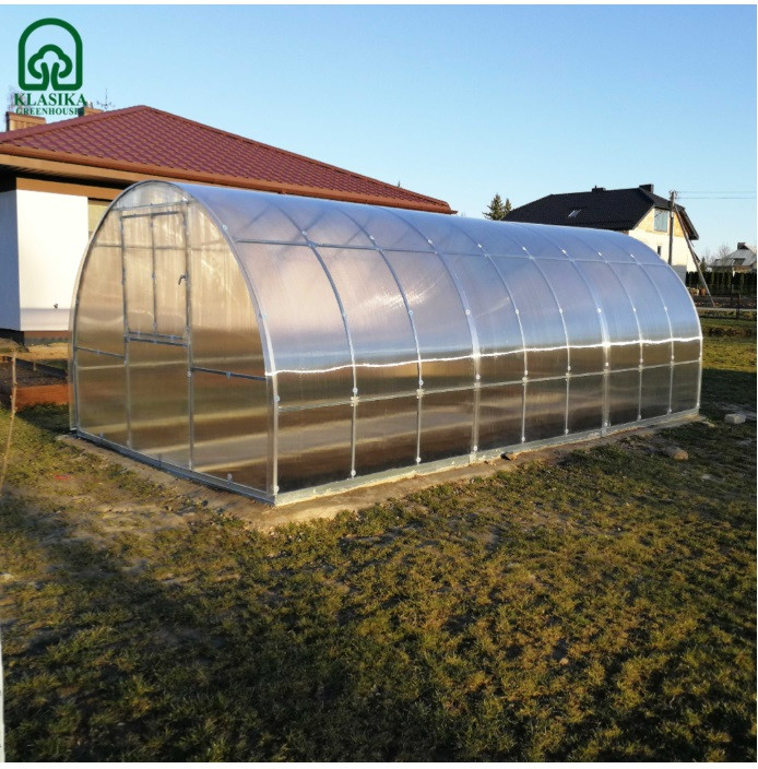 Siltumnīca KLASIKA TUBE 3 x 4m ar pamatiem - 4mm polikarbonāts 4779037491568 KLASIKA GREENHOUSE (4779037491568)