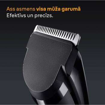 Braun matu griezējs HC5510 Series 5, bezvadu, 9 garuma pakāpes, 3-24 mm, 50 min, NiMH akumulators, melns, mazgājams (HC5510)