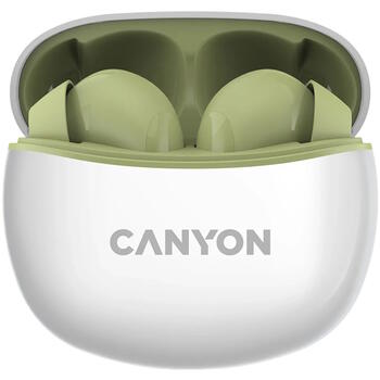 Беспроводные TWS наушники с Bluetooth соединением TWS-5 Зелёные CNS-TWS5GR CANYON (CNS-TWS5GR)