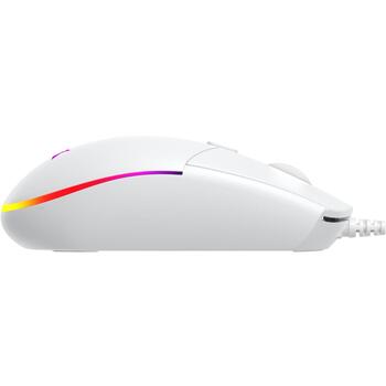 Baracuda Игровая мышь BGM-112 CRAB-W, 3600 DPI, 1.5m, 6 кнопок, белая, оптический сенсор, подсветка (CRAB-W)