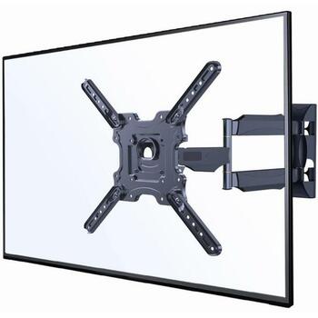 Gembird televizora stiprinājums WM-55ST-01, atbalsta 32-55 collu, VESA 100x100-400x400 mm, 32 kg, 180° pagrieziens, 12° slīpums (WM-55ST-01)