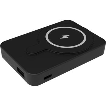 Denver Strāvas banka PBW-5000B 117140000610, 5000 mAh, USB Type-C 5V/2A, USB Type-A 5V/2A, bezvadu uzlāde, akumulatora indikators (117140000610)
