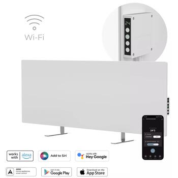Viedais sienas sildītājs infrasarkanai un konvekcijas apkurei līdz 24m² 760W Wi-Fi LED balts AGH0003S AENO (AGH0003S)
