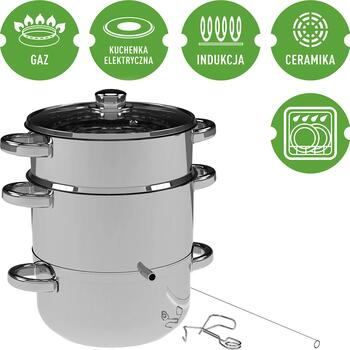 Browin 800505 tvaika sulu spiede un tvaikonis, 5L, nerūsējošais tērauds, 31,2x23,5x35cm, 1,95kg (800505)