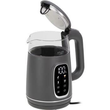 Adler электрический чайник AD 1305gs, 2200 W, 1.7 L, 40-100 °C, автоматическое отключение, LED дисплей, фильтр от накипи (AD 1305gs)
