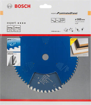 Rokas ripzāģa asmens lamināta paneļiem, 165 mm, 48 zobi, 2608644128, BOSCH (2608644128)