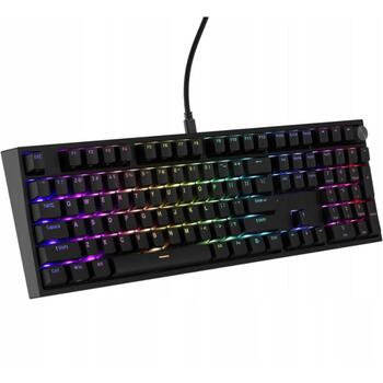 Genesis klaviatūra THOR 404 NKG-2297, mehāniskā, RGB, 107 taustiņi, Gateron Yellow Pro, USB Type-A, melna (NKG-2297)
