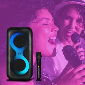 Manta Караоке колонка SPK0401B100, 100 W, Bluetooth, X-BASS, 10 ч воспроизведения, встроенный аккумулятор (SPK0401B100)