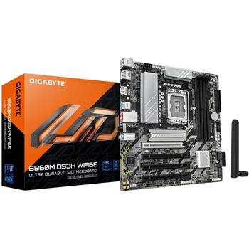 Gigabyte Материнская плата B860M DS3H WIFI6E 1.0 5+1+2+1 фазы VRM, до 9066MHz DDR5, 1xPCIe 5.0, 2.5GbE LAN, WIFI 6E, USB 3.2 Gen 2 (B860M DS3H WIFI6E 1.0)