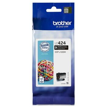 Brother чернильный картридж LC424BK, 750 страниц, черный, оригинальный, 1 шт., струйный, DCP-J1200W (LC424BK)