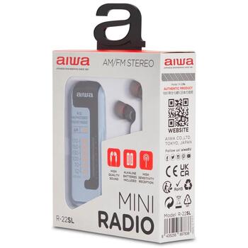 Aiwa карманное радио R-22SL, AM/FM стерео, ETS, Hyperbass, разъем 3,5 мм для наушников, DC 3V, в комплекте наушники (R-22SL)
